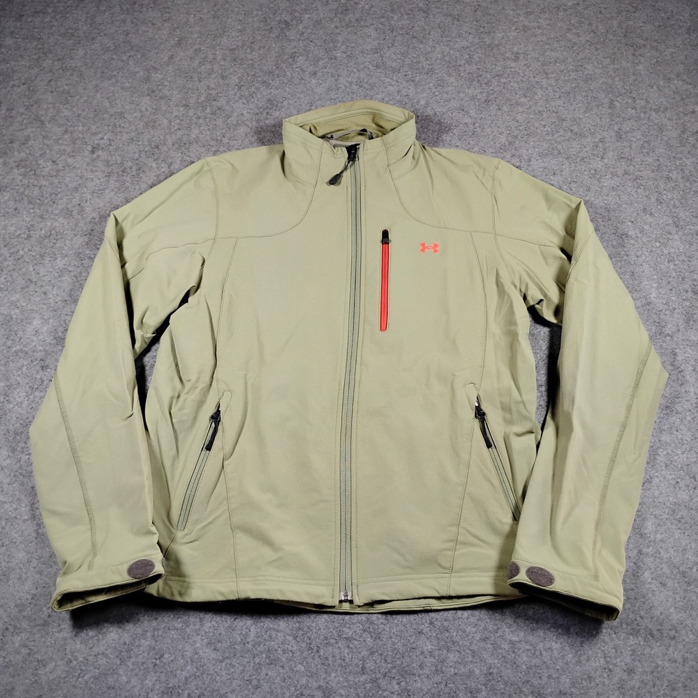 Under Armour Womens Sage Green Full Zip Softshell‎ Jacket Large SS091006454